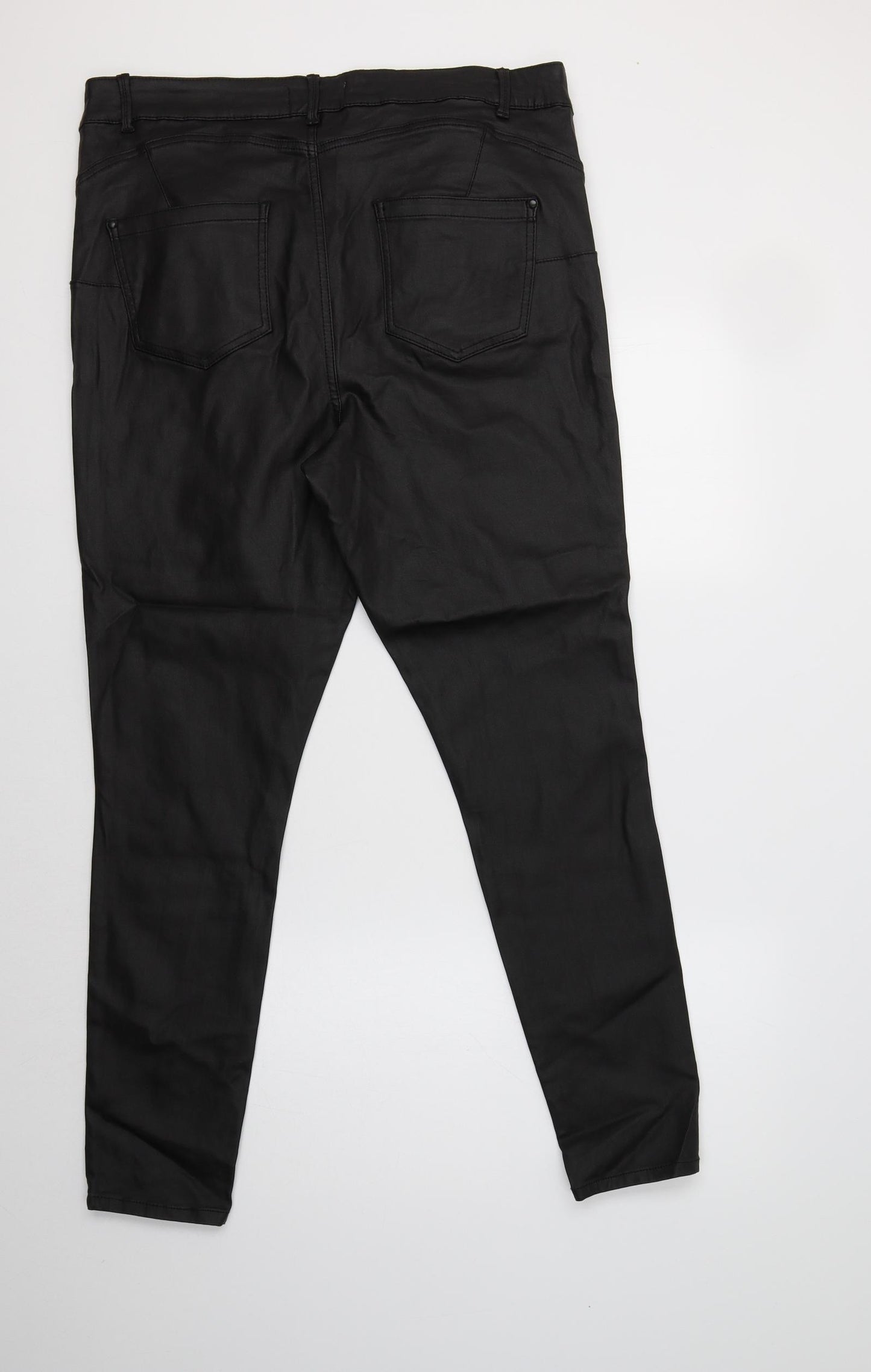 Nutmeg Womens Black  Viscose Jegging Trousers Size 20 L30 in Regular