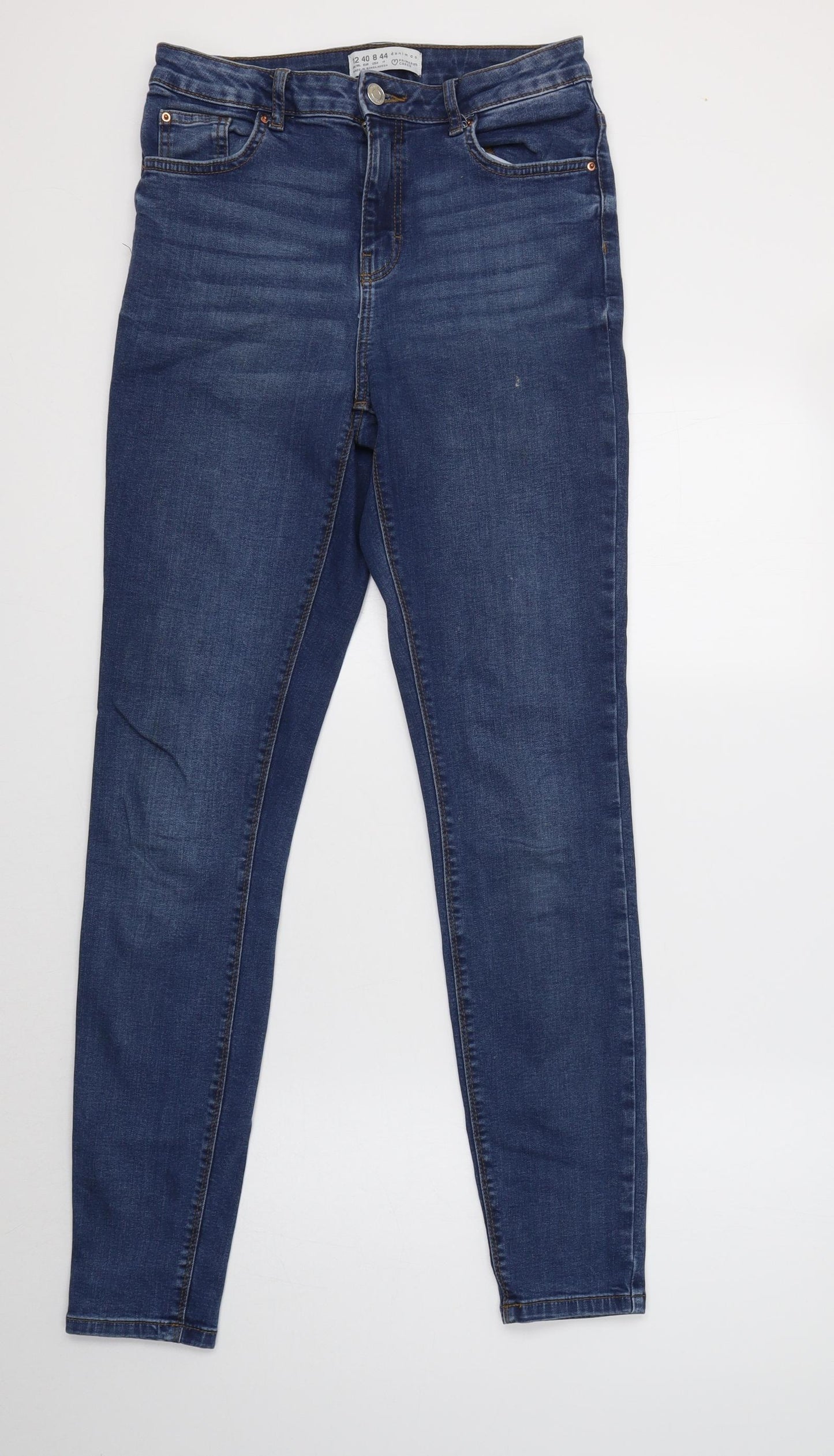 Primark Womens Blue  Cotton Jegging Jeans Size 12 L31 in Regular