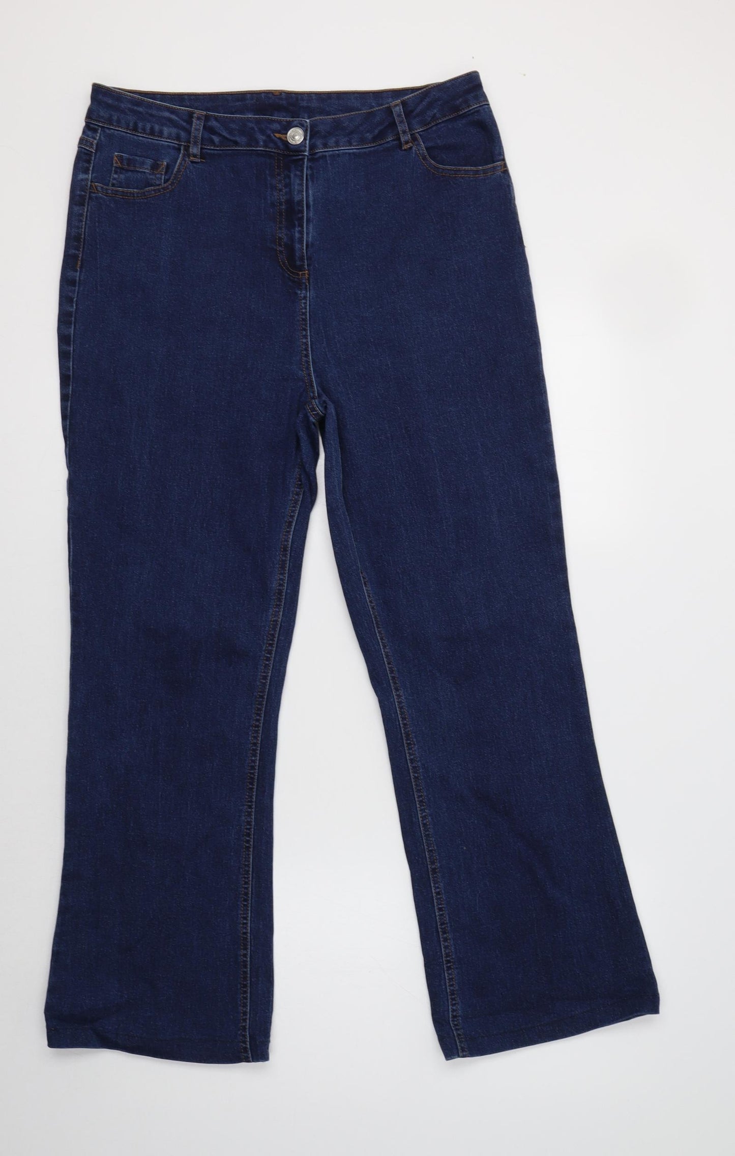 Matalan Womens Blue  Cotton Bootcut Jeans Size 14 L28 in Regular