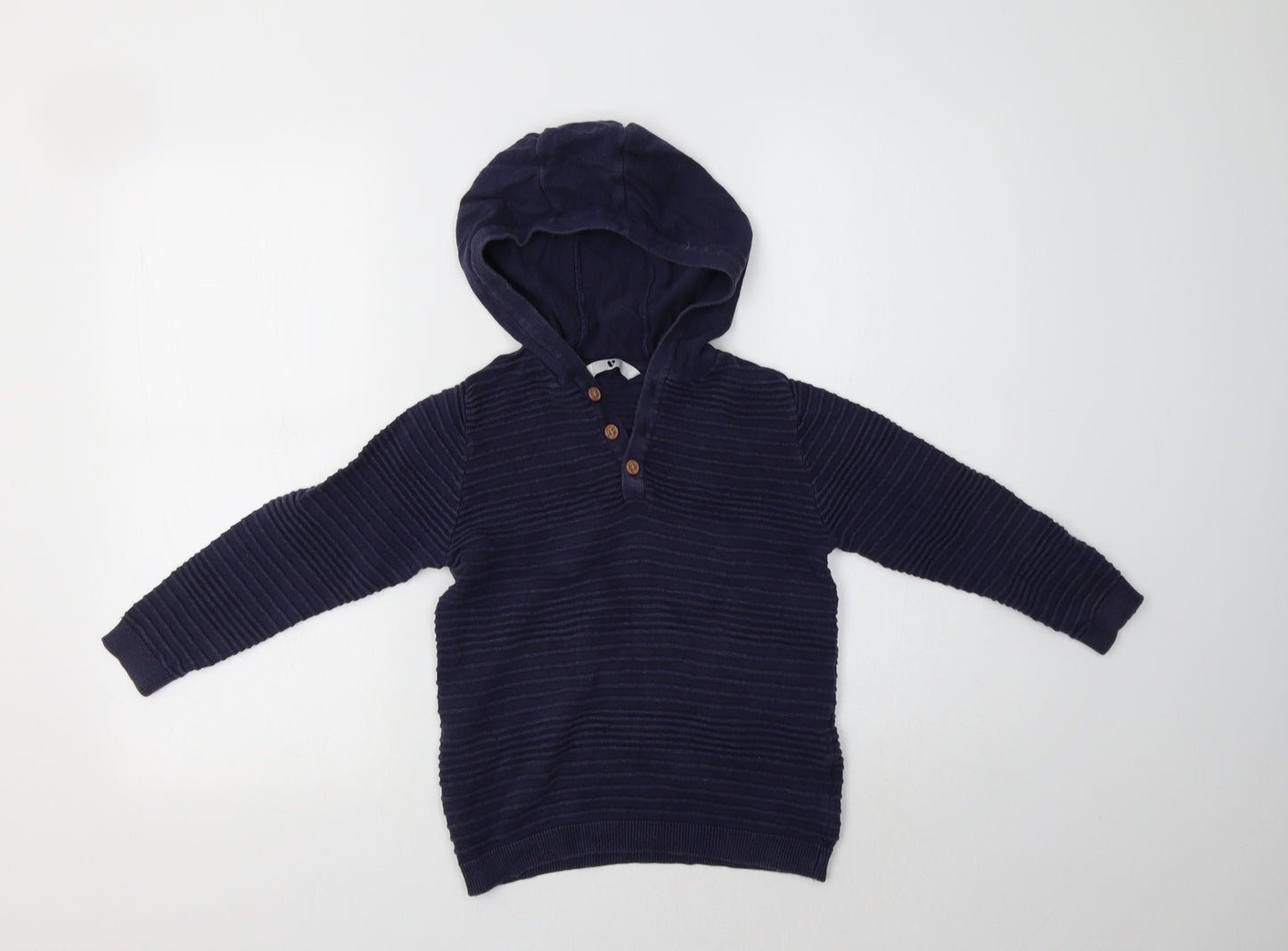 Very Boys Blue  Cotton Pullover Hoodie Size 7 Years