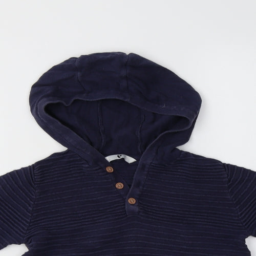 Very Boys Blue  Cotton Pullover Hoodie Size 7 Years