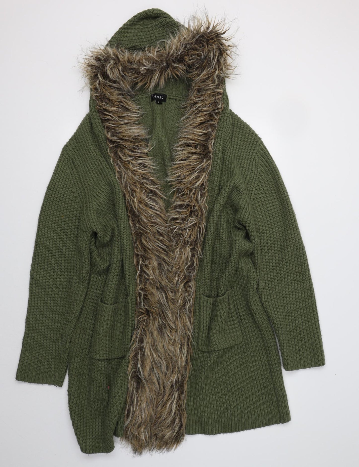A & G Womens Green   Overcoat Coatigan Size L