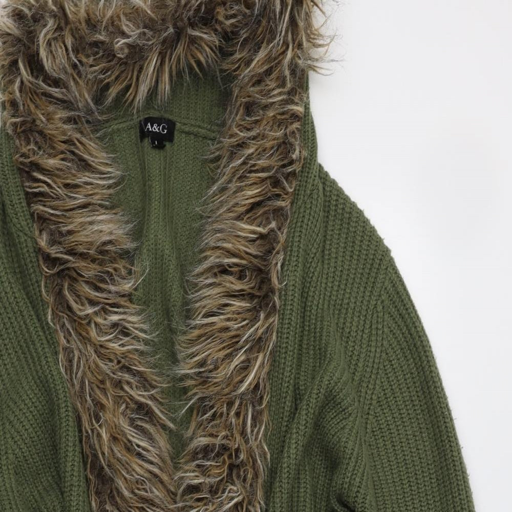 A & G Womens Green   Overcoat Coatigan Size L