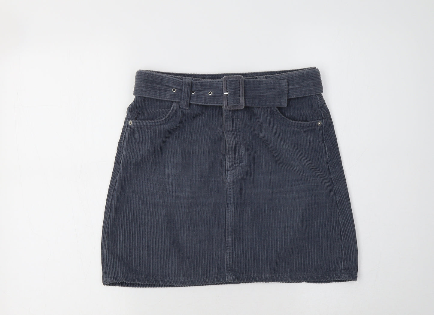 Topshop Womens Blue  Cotton Mini Skirt Size 8