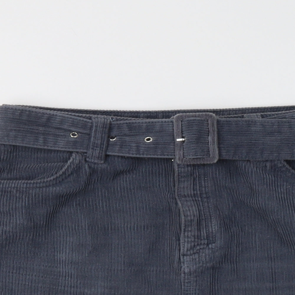 Topshop Womens Blue  Cotton Mini Skirt Size 8