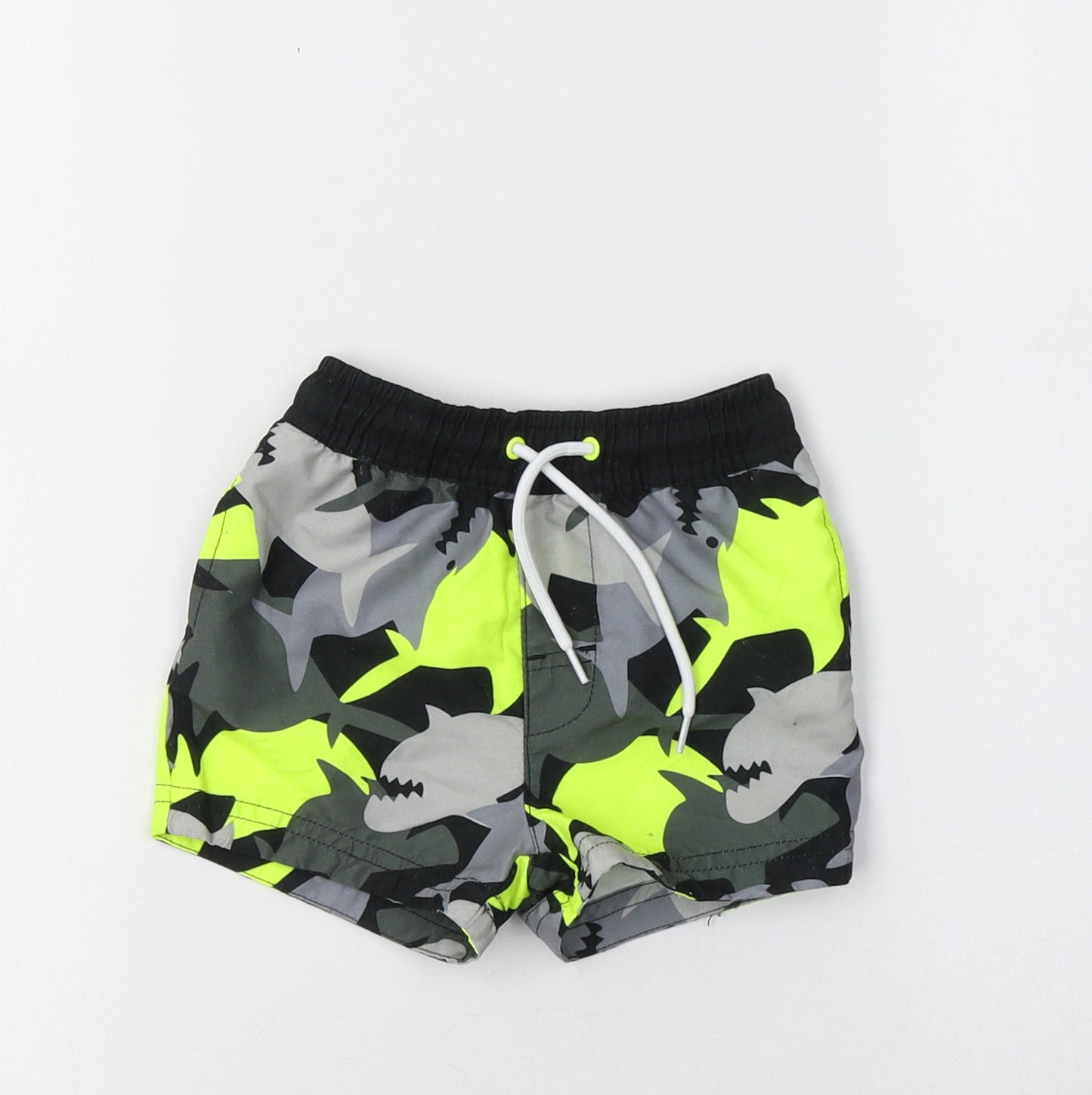 NEXT Baby Grey Geometric Polyester Cropped Trousers Size 6-9 Months   - Shark Print