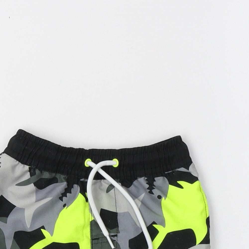 NEXT Baby Grey Geometric Polyester Cropped Trousers Size 6-9 Months   - Shark Print