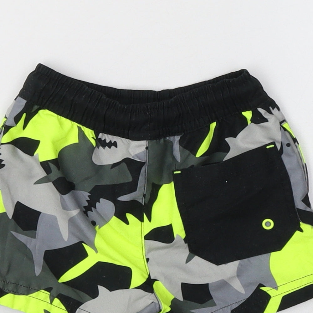 NEXT Baby Grey Geometric Polyester Cropped Trousers Size 6-9 Months   - Shark Print