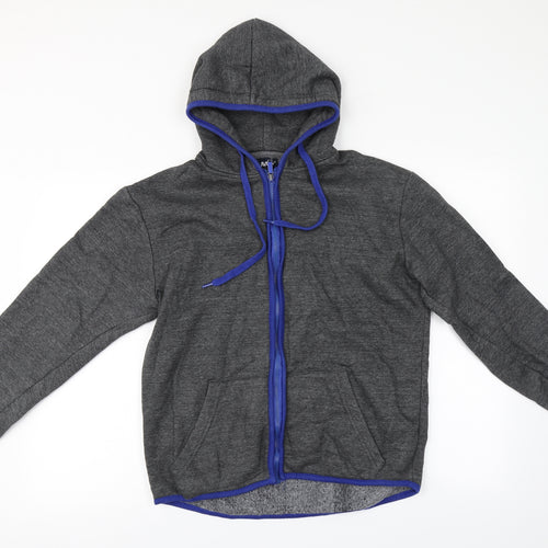 Preworn Mens Grey  Cotton Full Zip Hoodie