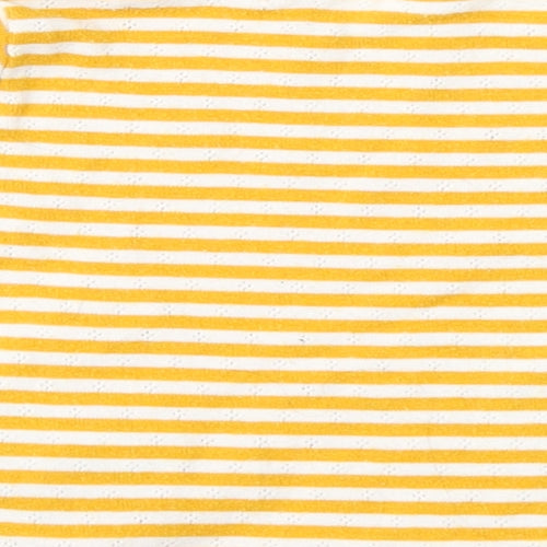 NEXT Baby Orange Striped Cotton Basic T-Shirt Size 9-12 Months Round Neck