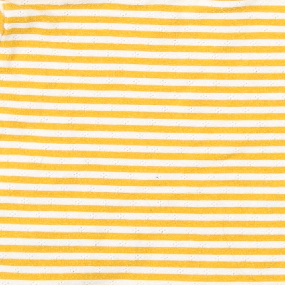 NEXT Baby Orange Striped Cotton Basic T-Shirt Size 9-12 Months Round Neck