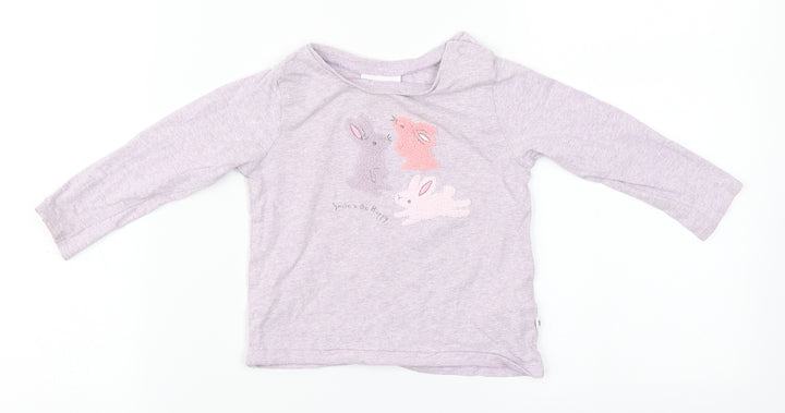 NEXT Baby Blue  Cotton Basic T-Shirt Size 9-12 Months Round Neck  - Bunnies