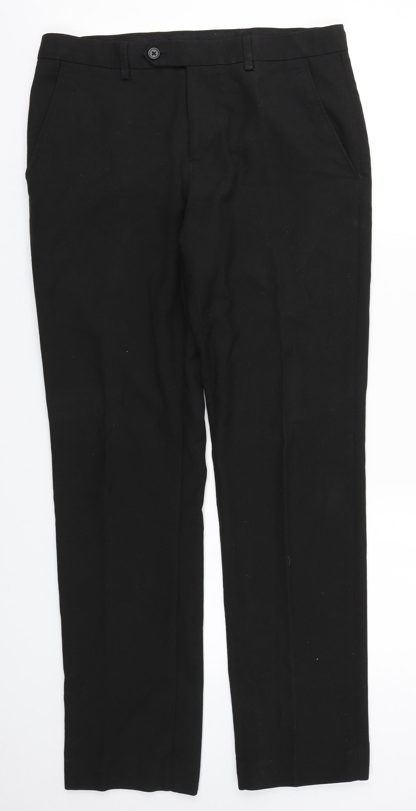 NEXT Mens Black  Polyester Trousers  Size 30 in L30 in Regular