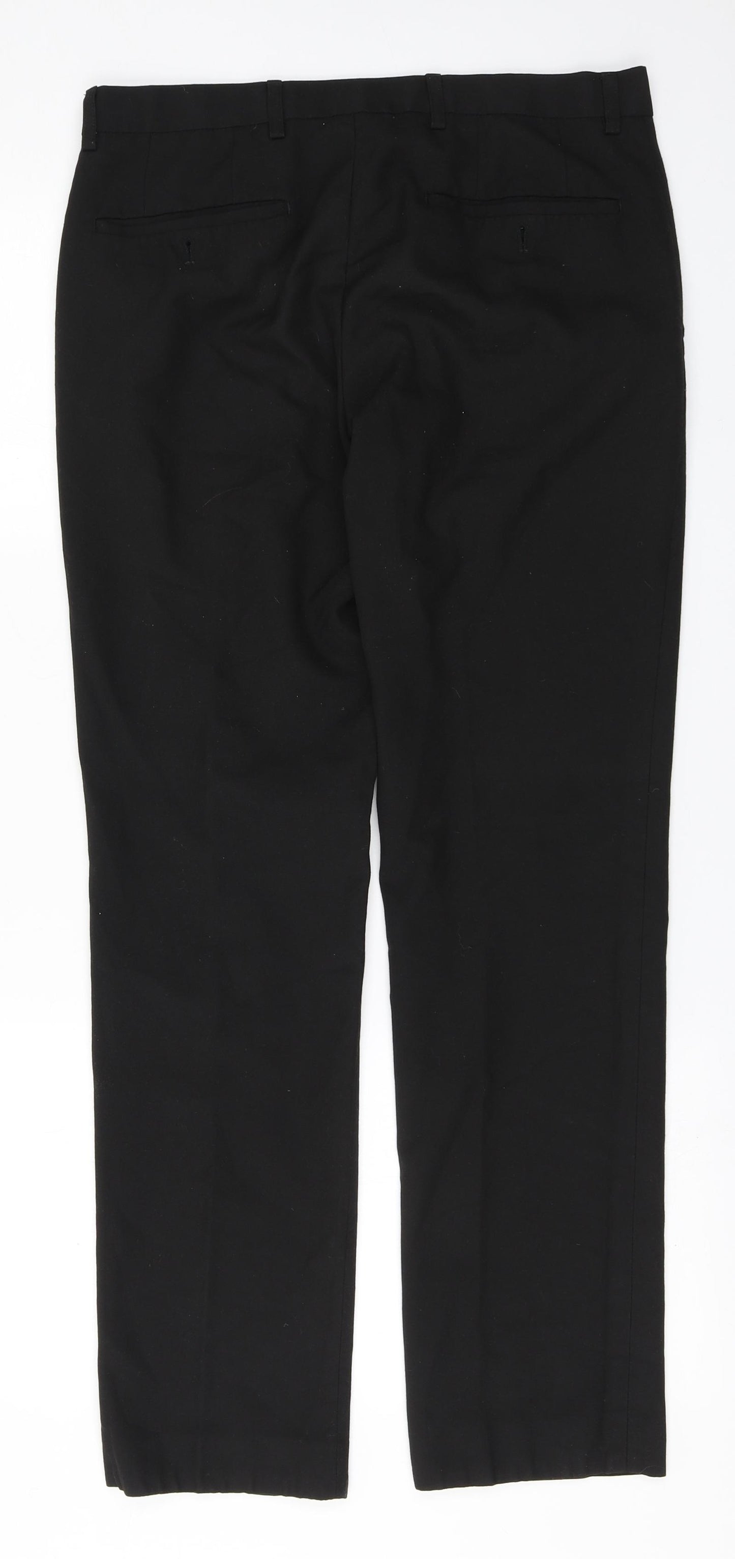 NEXT Mens Black  Polyester Trousers  Size 30 in L30 in Regular