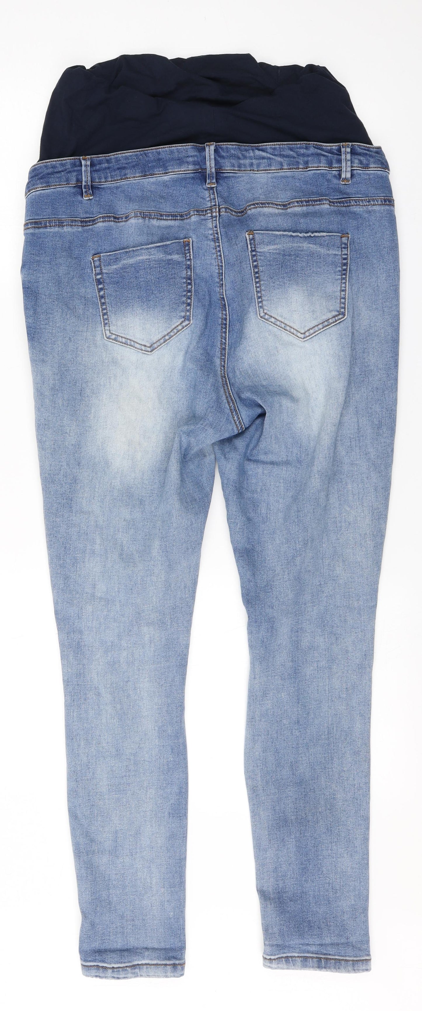 Missguided Womens Blue  Cotton Straight Jeans Size 14 L27 in Regular