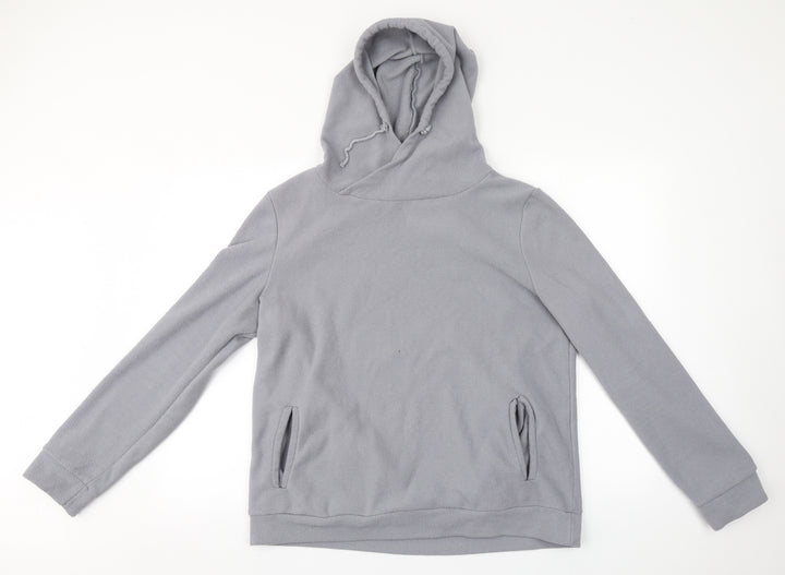 Board Angels Womens Grey Polyester Henley Hoodie Size 16