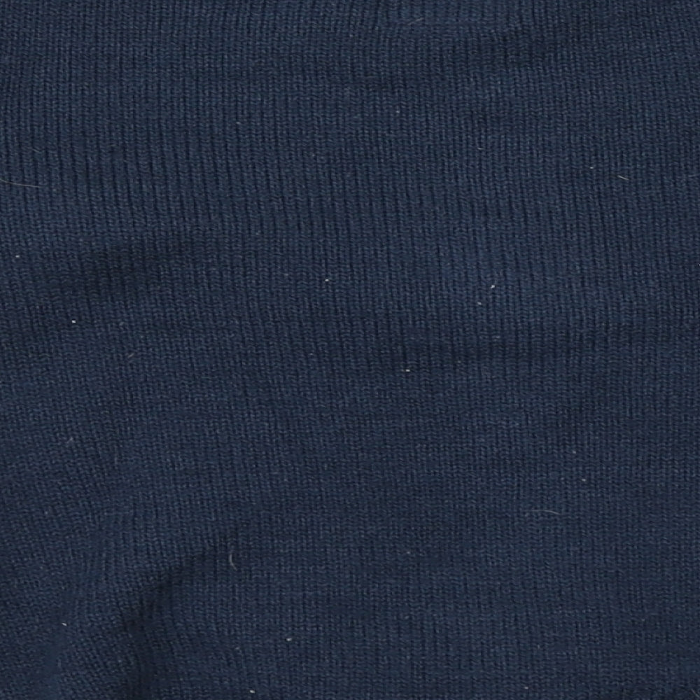 George Boys Blue Round Neck  Acrylic Pullover Jumper Size 4-5 Years   - Christmas