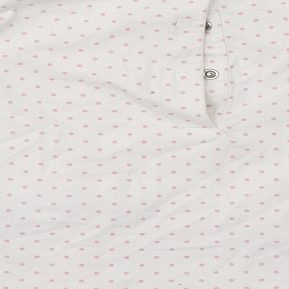 NEXT Baby White Polka Dot Cotton Basic T-Shirt Size 9-12 Months Round Neck