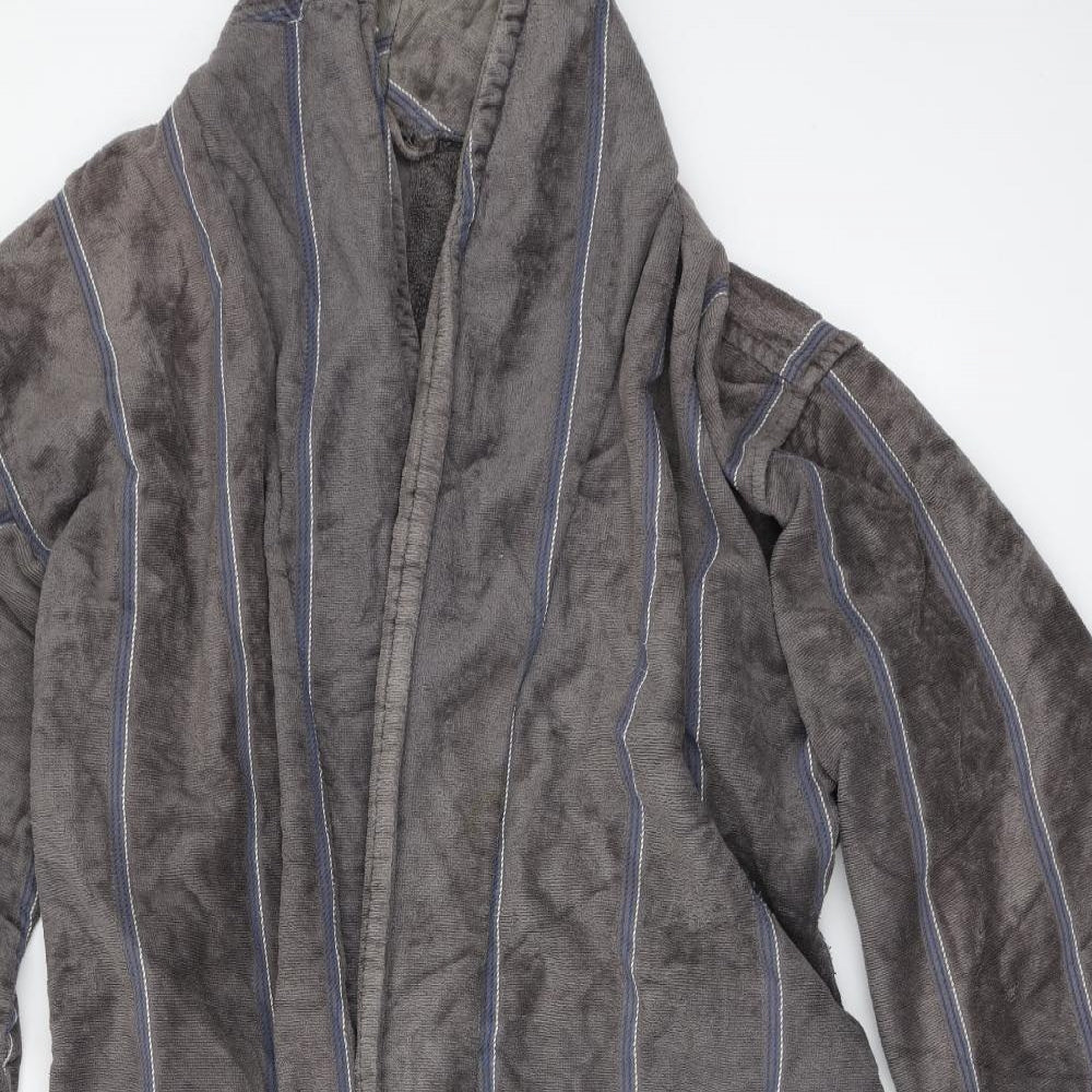 Matalan Mens Grey Striped Cotton  Gown Size L