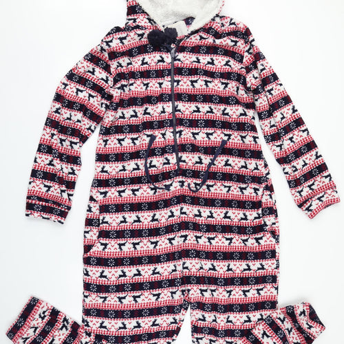 Matalan Womens Beige Fair Isle Polyester Top Gown Size L   - Reindeer, Onesie