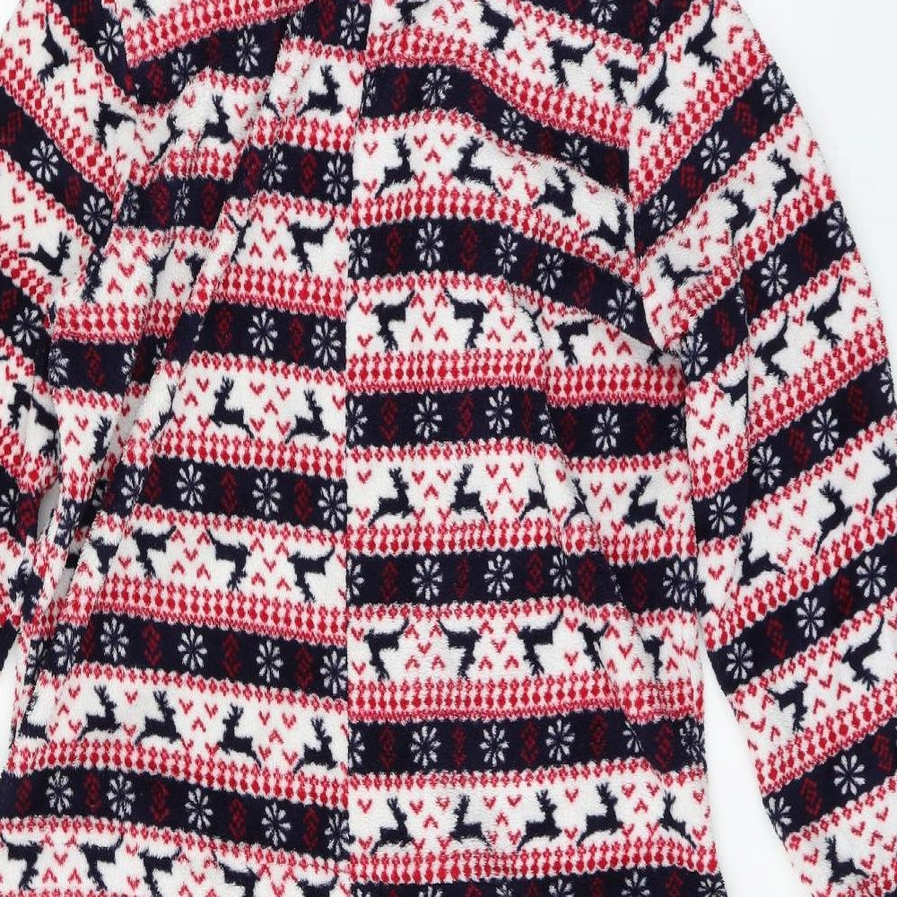 Matalan Womens Beige Fair Isle Polyester Top Gown Size L   - Reindeer, Onesie