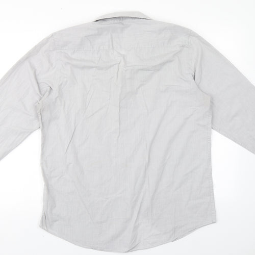 Primark Womens Grey  Polyester Basic Button-Up Size 16 Collared