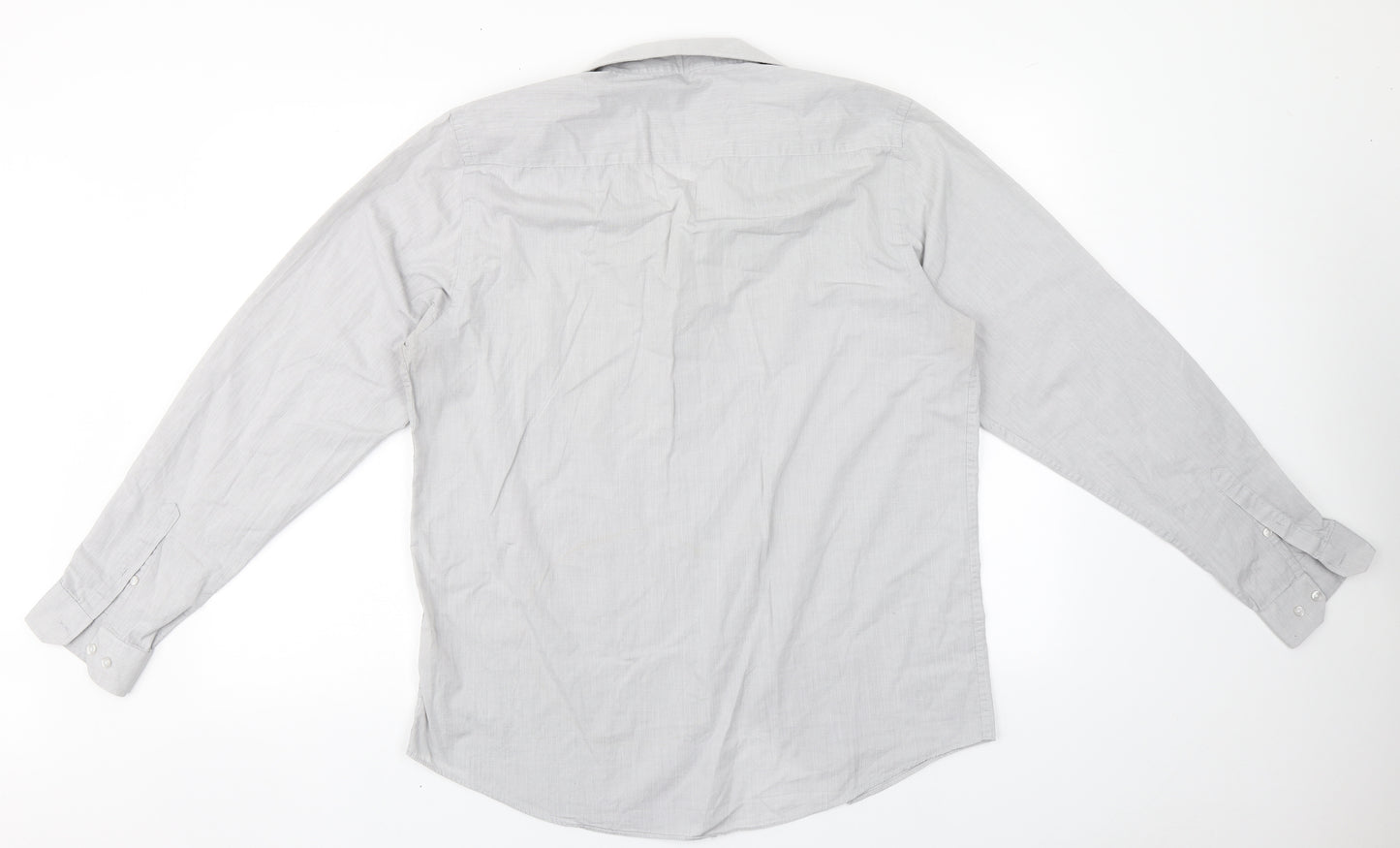 Primark Womens Grey  Polyester Basic Button-Up Size 16 Collared