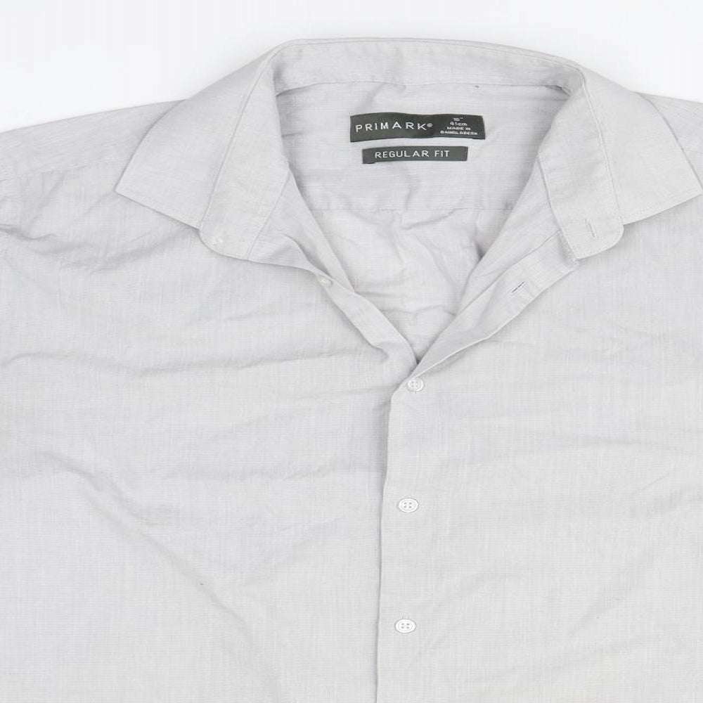 Primark Womens Grey  Polyester Basic Button-Up Size 16 Collared