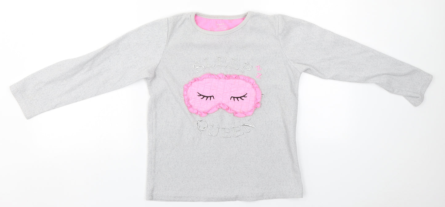 Primark Girls Grey   Top Pyjama Top Size 10-11 Years   - Sleep Queen