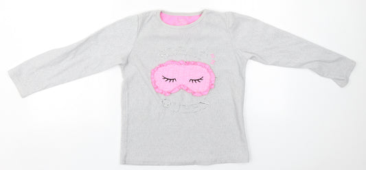Primark Girls Grey   Top Pyjama Top Size 10-11 Years   - Sleep Queen