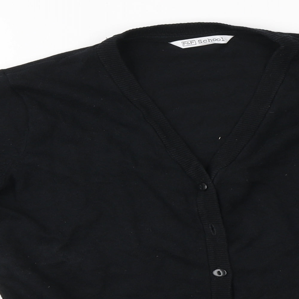 F&F Girls Blue V-Neck  Cotton Cardigan Jumper Size 10-11 Years   - School