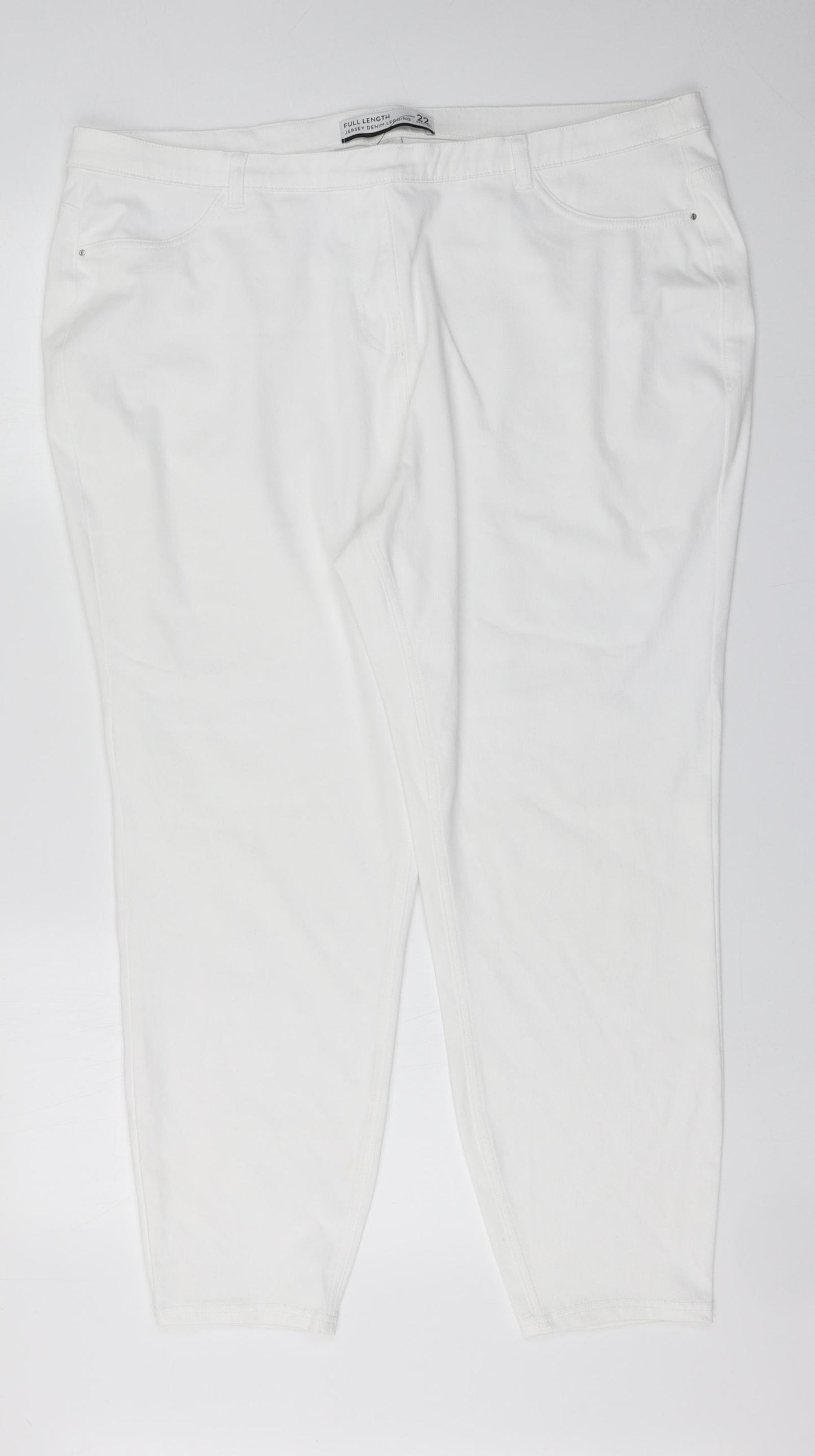 NEXT Womens White  Cotton Jegging Jeans Size 22 L26 in Regular