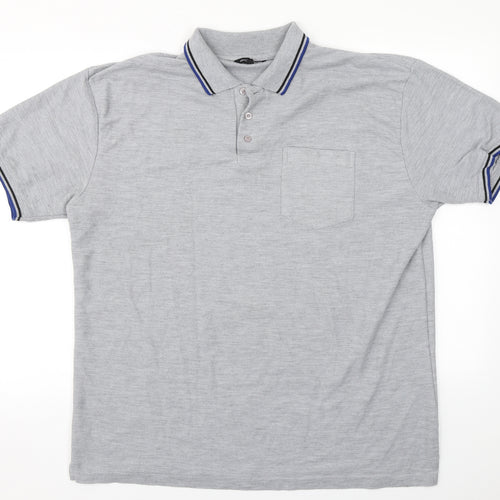 Preworn Mens Grey  Polyester  Polo Size 2XL Collared