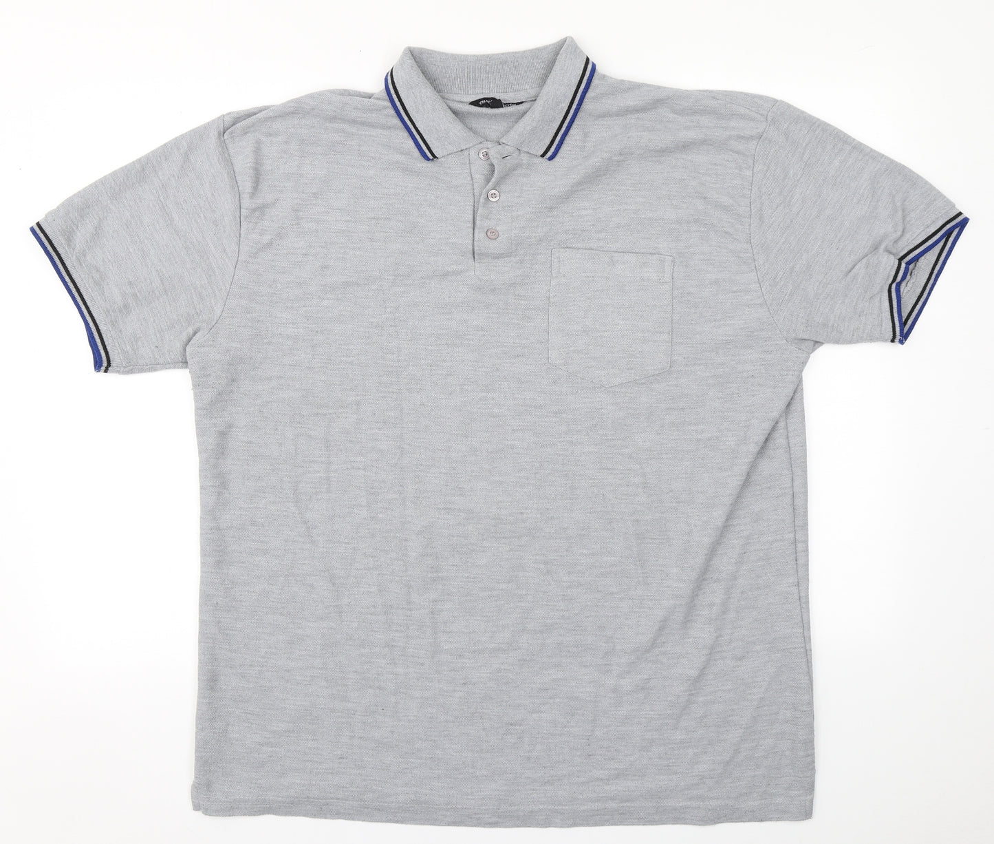 Preworn Mens Grey  Polyester  Polo Size 2XL Collared