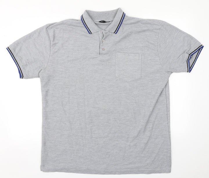 Preworn Mens Grey  Polyester  Polo Size 2XL Collared