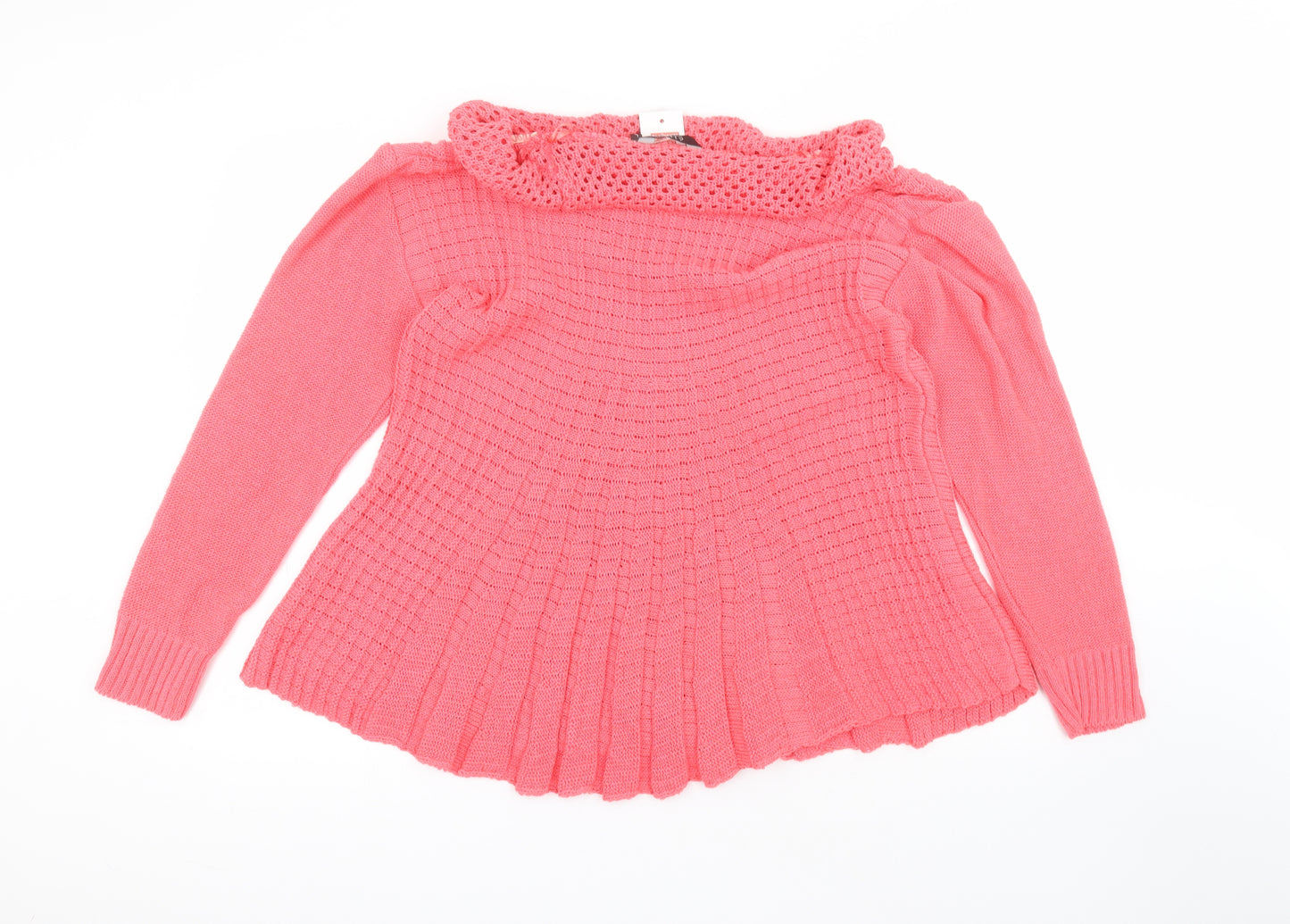 elite Womens Pink Roll Neck  Cotton Pullover Jumper Size L