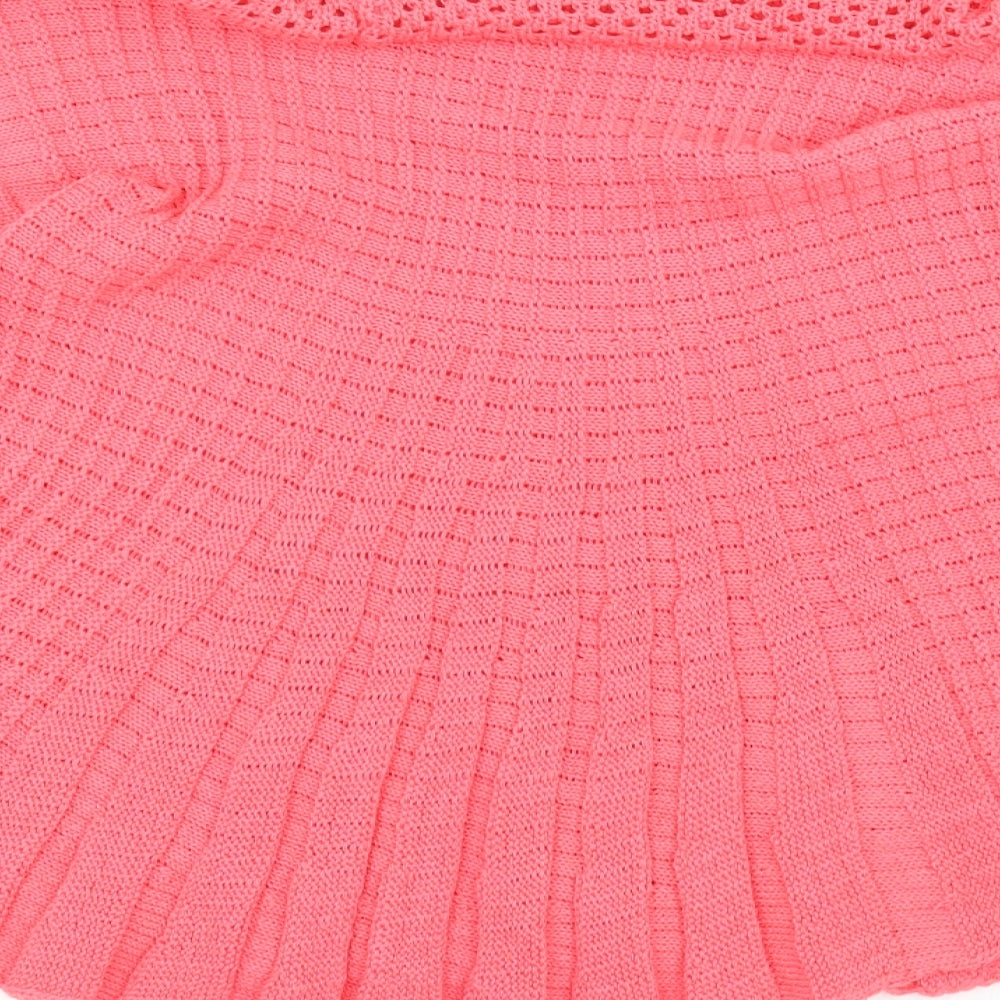 elite Womens Pink Roll Neck  Cotton Pullover Jumper Size L