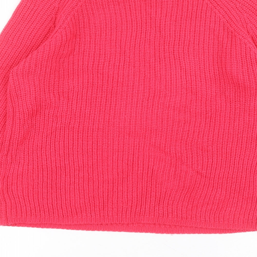 Amara Reya Womens Pink Round Neck  Acrylic Pullover Jumper Size M