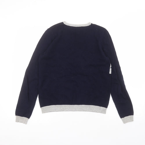 nice things Womens Blue  Viscose Basic T-Shirt Size S Round Neck