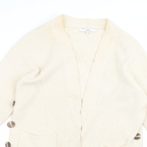 NEXT Womens Beige V-Neck  Viscose Cardigan Jumper Size S