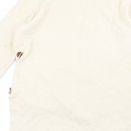 NEXT Womens Beige V-Neck  Viscose Cardigan Jumper Size S