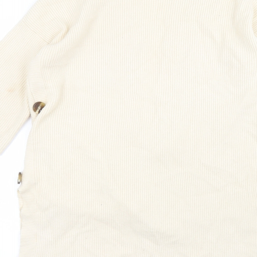 NEXT Womens Beige V-Neck  Viscose Cardigan Jumper Size S
