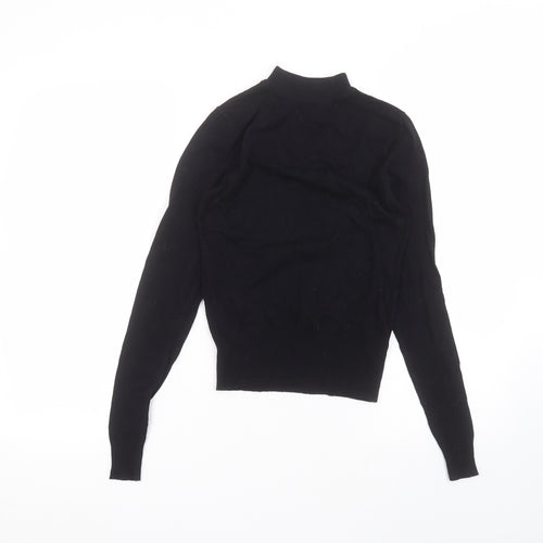 New Look Womens Black  Viscose Basic T-Shirt Size 8 Round Neck