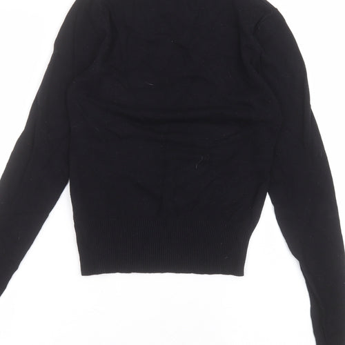 New Look Womens Black  Viscose Basic T-Shirt Size 8 Round Neck