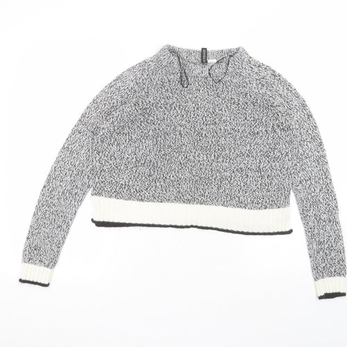 H&M Womens Grey Round Neck  Acrylic Pullover Jumper Size S