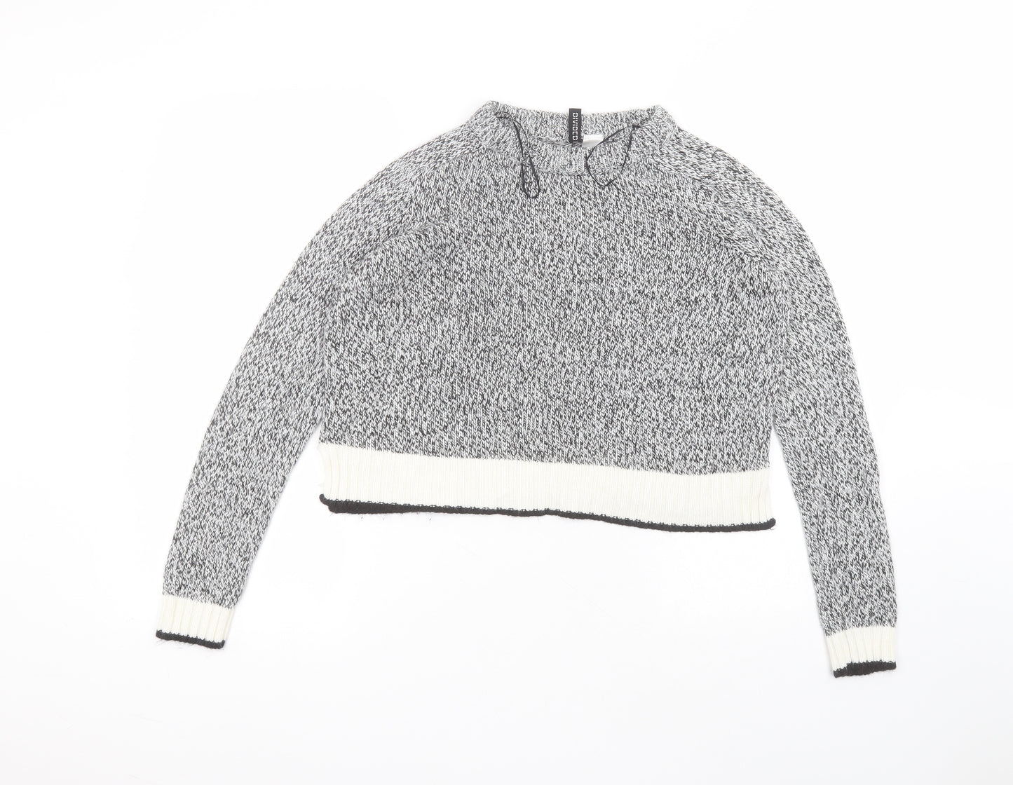 H&M Womens Grey Round Neck  Acrylic Pullover Jumper Size S
