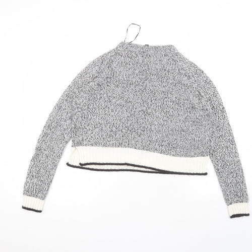 H&M Womens Grey Round Neck  Acrylic Pullover Jumper Size S