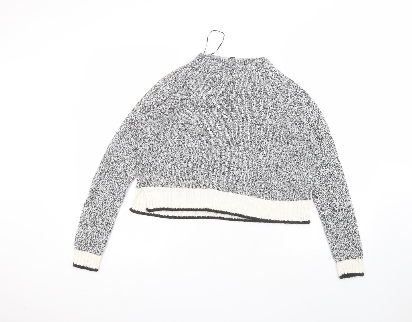 H&M Womens Grey Round Neck  Acrylic Pullover Jumper Size S
