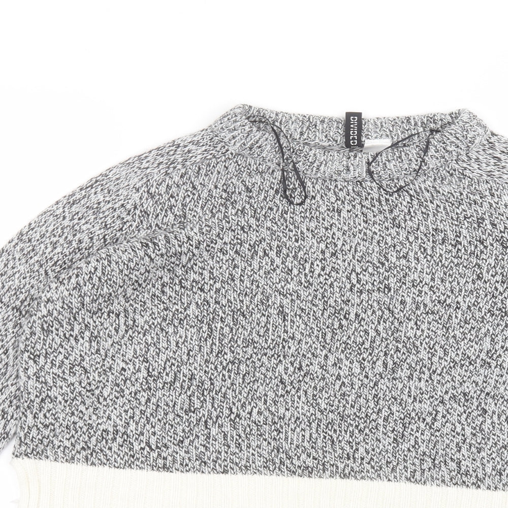 H&M Womens Grey Round Neck  Acrylic Pullover Jumper Size S