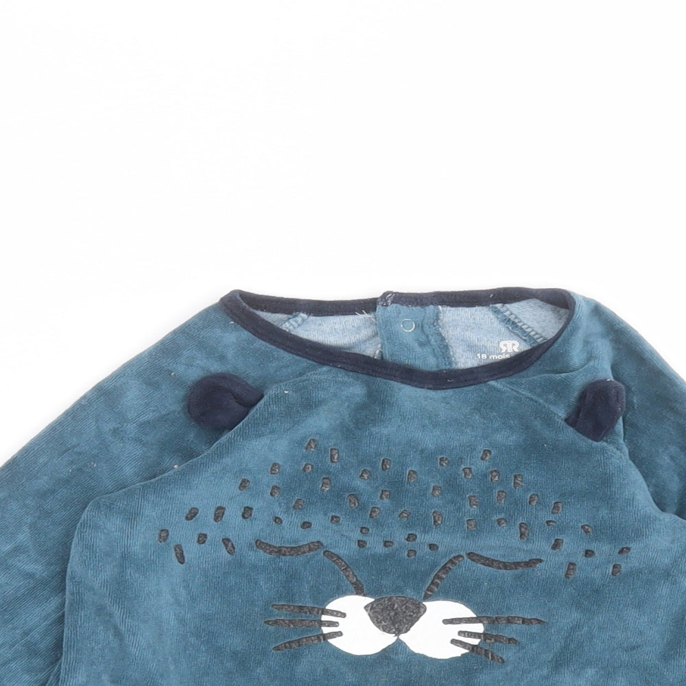 Preworn Baby Blue  Cotton Pullover Jumper Size 18-24 Months